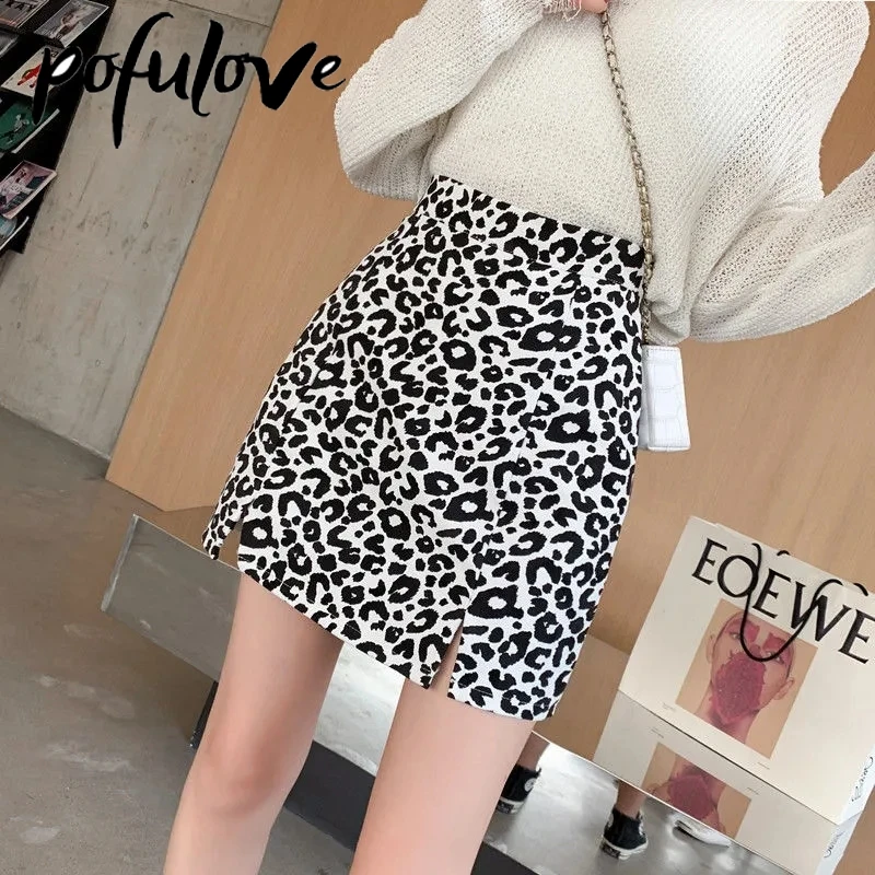 Женская юбка с леопардовым принтом в готическом стиле |