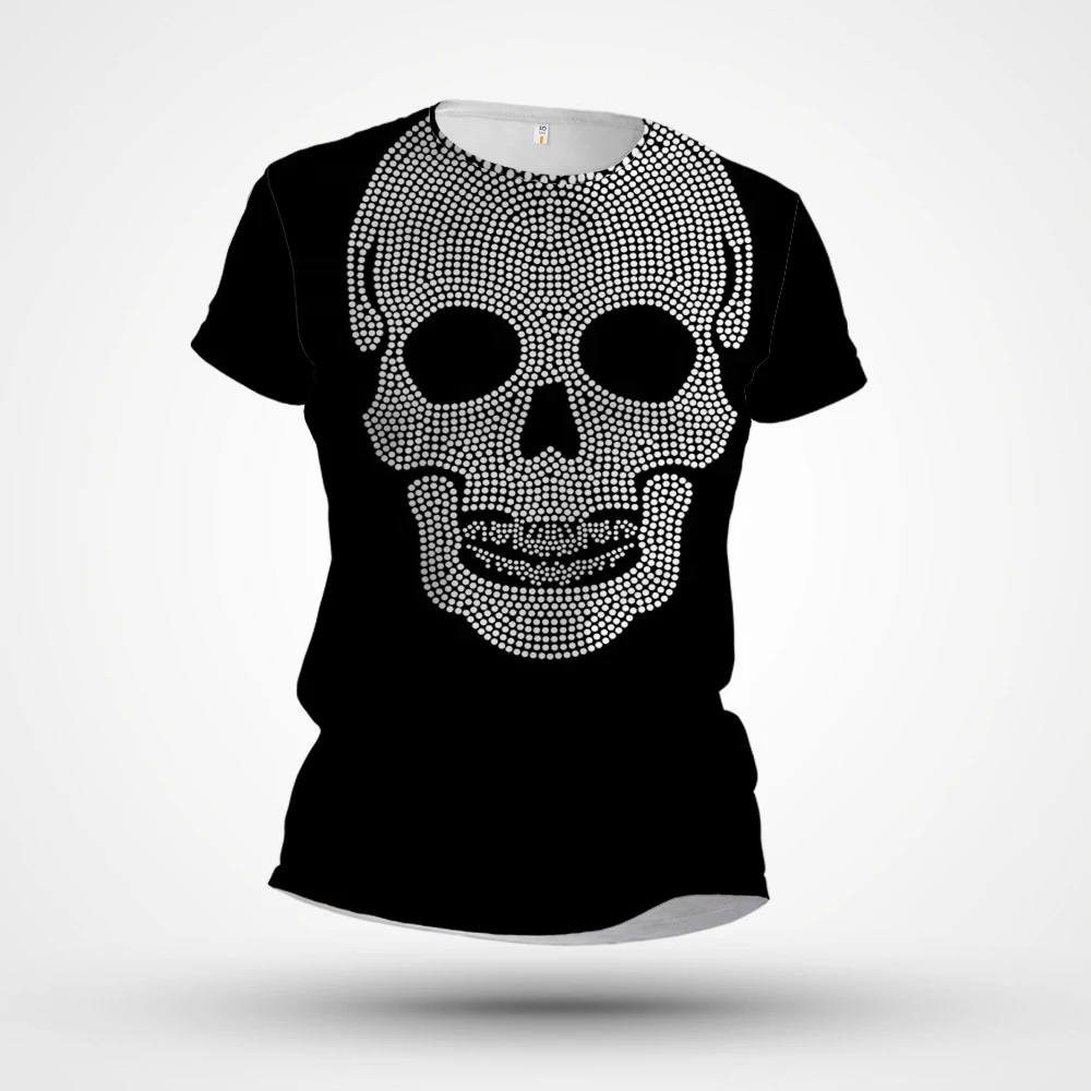 

Horror T-shirt New 3D Printed Skull Pattern Short Sleeve Customized Factory Direct Sales 2023 Summer Casual Sports Tight Top