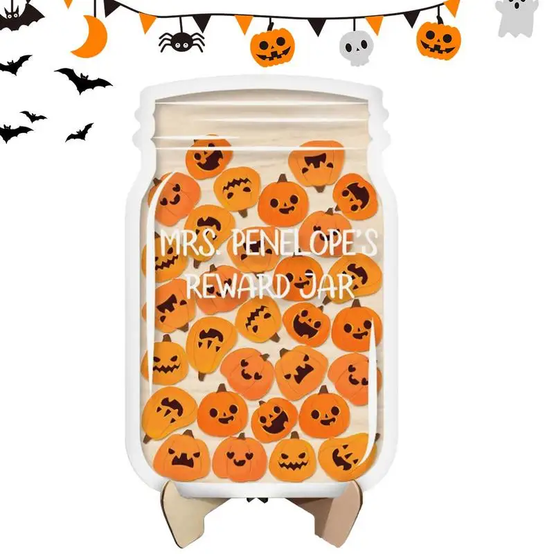 

Classroom Reward Jar Halloween Pumpkin Set Bulletin Board Wood Classroom Responsibility Routine Training Reward Board For Home