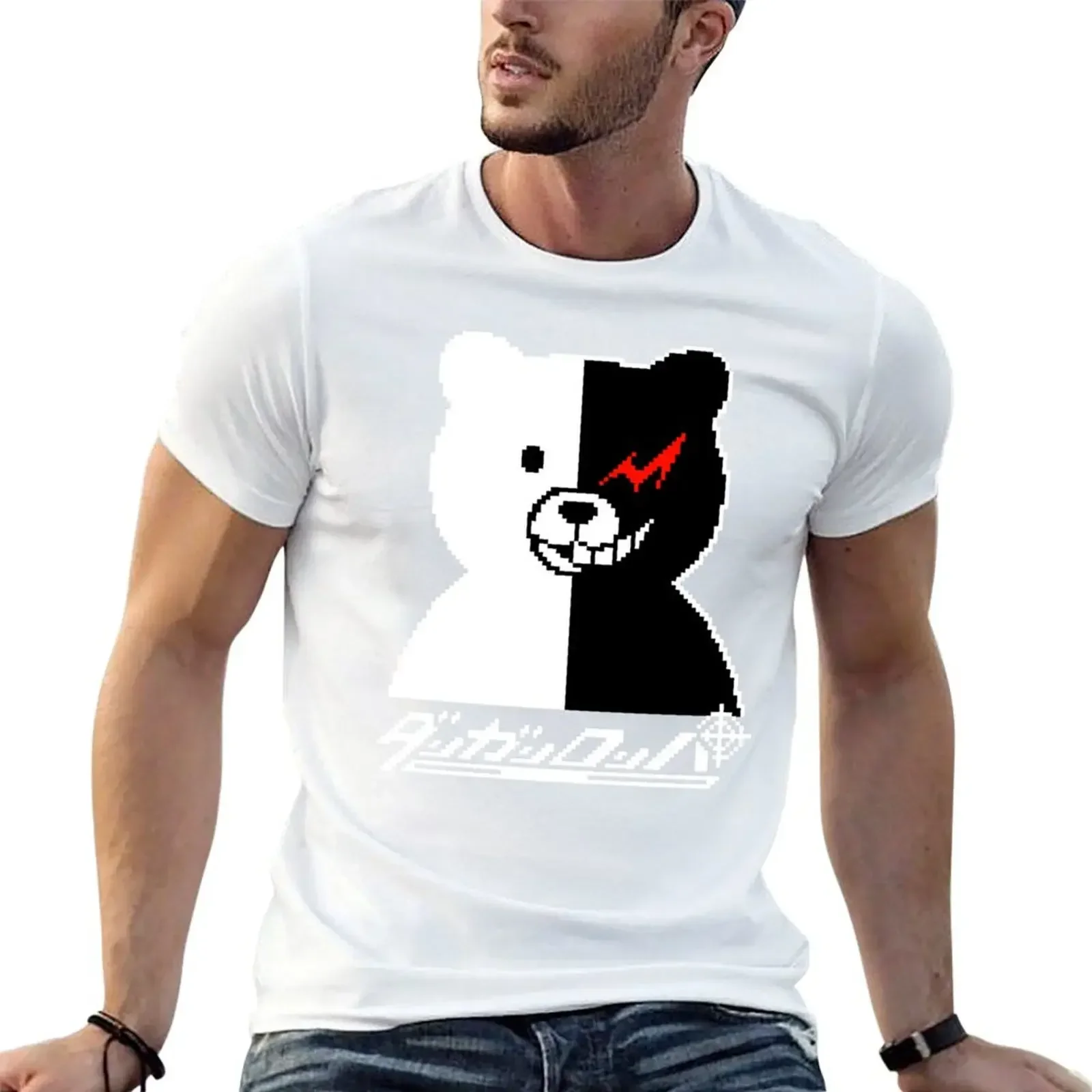 Футболка Monokuma Pixels мешковатые рубашки для мальчика футболка мужская