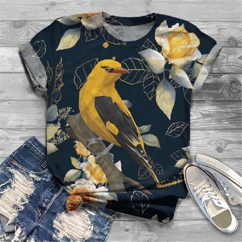 

Summer Aesthetic Graphic Tee Cute Girls Shirt Teens Animal Print Harajuku Women T-shirts Short Sleeve Tops Female Clothes