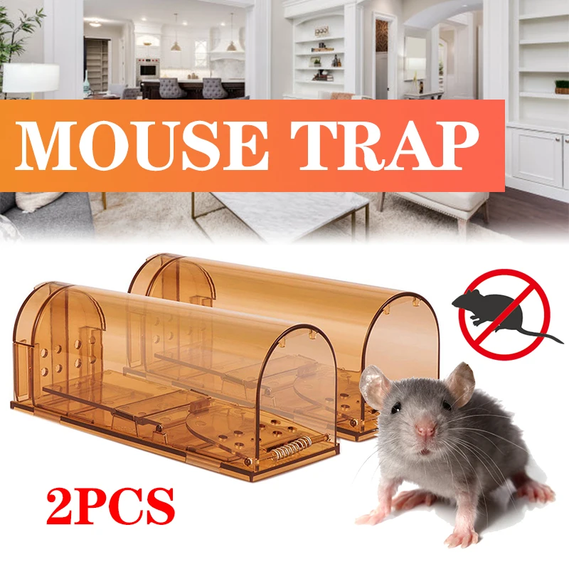 

2Pcs Transparent Reusable Mouse Trap Rodent Humane Mice Live Catcher Mouse Cage Home Pest Control Mousetrap Mice House Trap