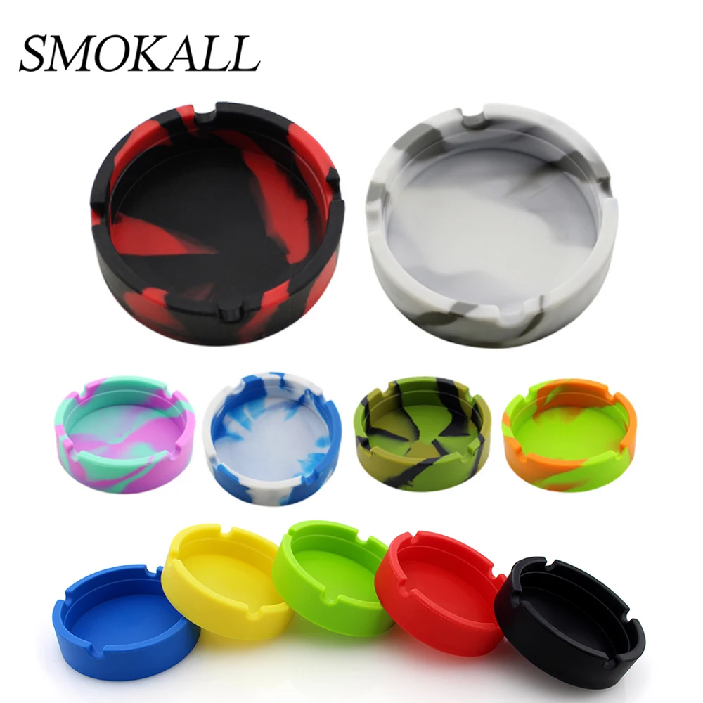 

100Pcs Silicone Ashtray Customized Cigarette Ashtray Diameter 83mm Accessories For Herb Tobacco Pipe Smoke Smoking Grinder