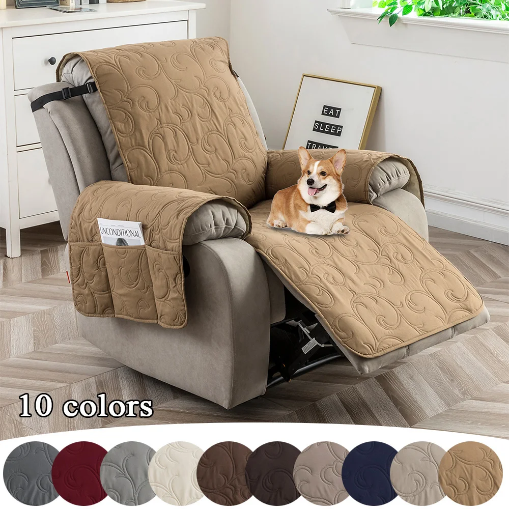 

Quilted Anti-wear Recliner Sofa Cover for Dogs Pets Kids Anti-Slip Couch Cushion Slipcover Armchair Furniture Protector Washable