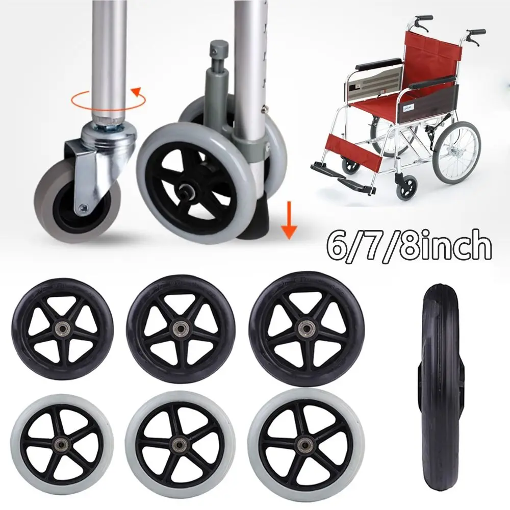 

Anti Slip Rubber 6 Inch Flexible Solid Tire Wheel Wheelchair Caster Shoppin Cart Wheels Travelling Trolley Caster
