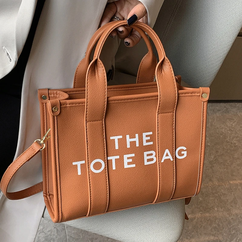 

Модная Сумка-тоут для женщин, вместительная дамская сумочка на плечо из высококачественной искусственной кожи, мессенджер с надписью, диза...