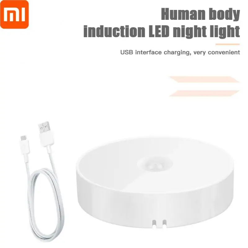 

Xiaomi Motion Sensor Light LED USB NightLight Round Chargeable Lamp for Bedroom Kitchen Stair Hallway Wardrobe Cupboard Lighting
