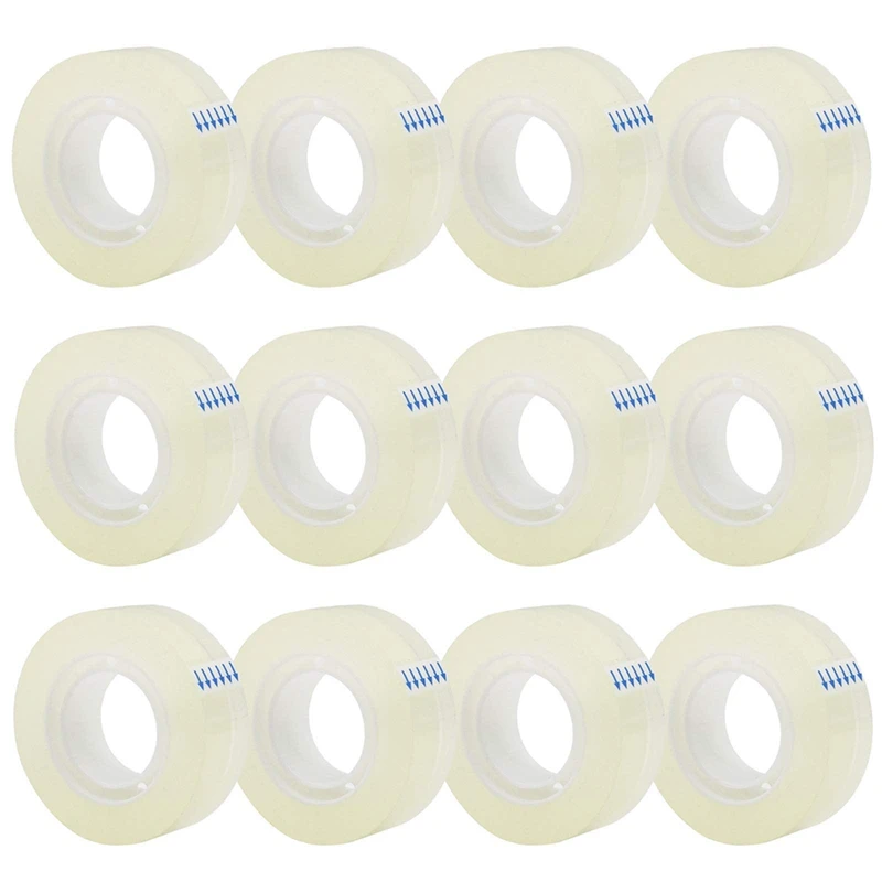 

12 X Transparent Tape Refills Clear Tapes Clear Tape, All-Purpose Transparent Glossy Tape For Office, Home, School