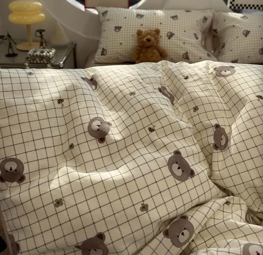 Постельное белье Cartoon Bear Brown Cotton