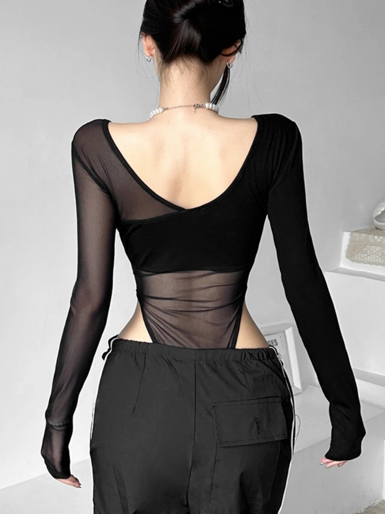 Vamos Todos Черное Прозрачное Боди