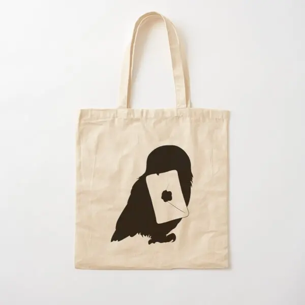 

Magic Owl And Letter Silhouette Cotton Canvas Bag Women Foldable Grocery Shoulder Bag Shopper Tote Casual Handbag Reusable