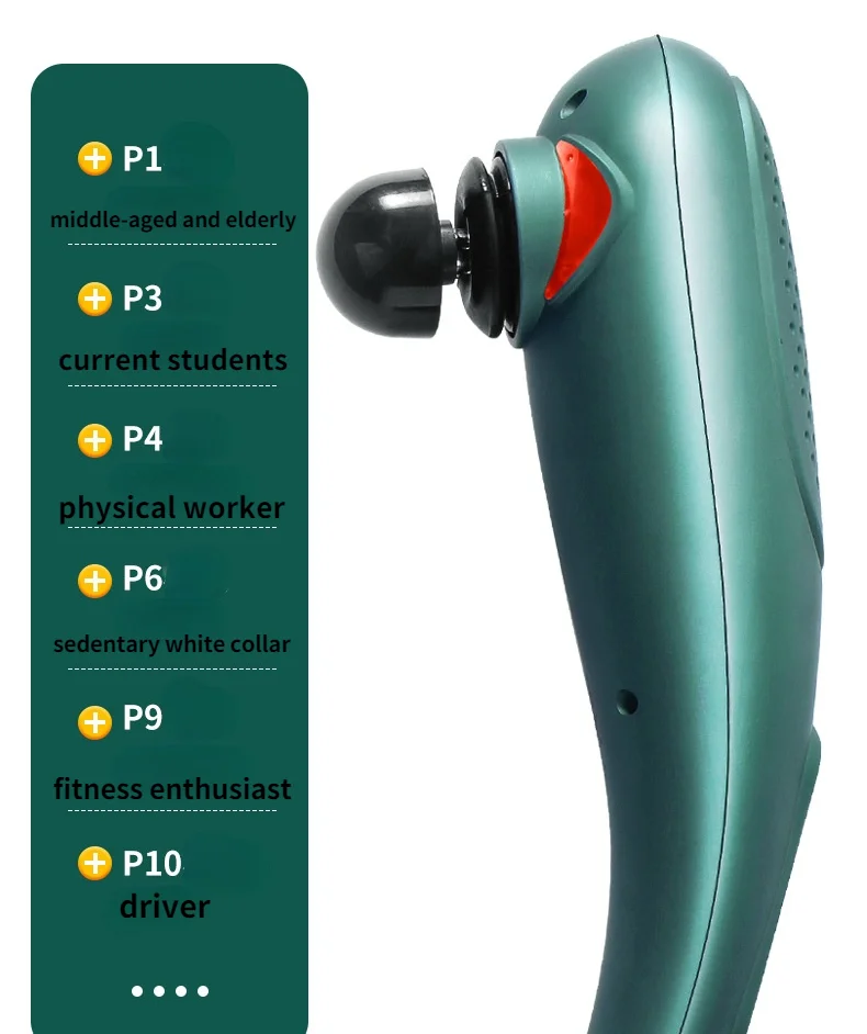 Электрический магнитный молоток для массажа спины с 6 головками вибрирующий