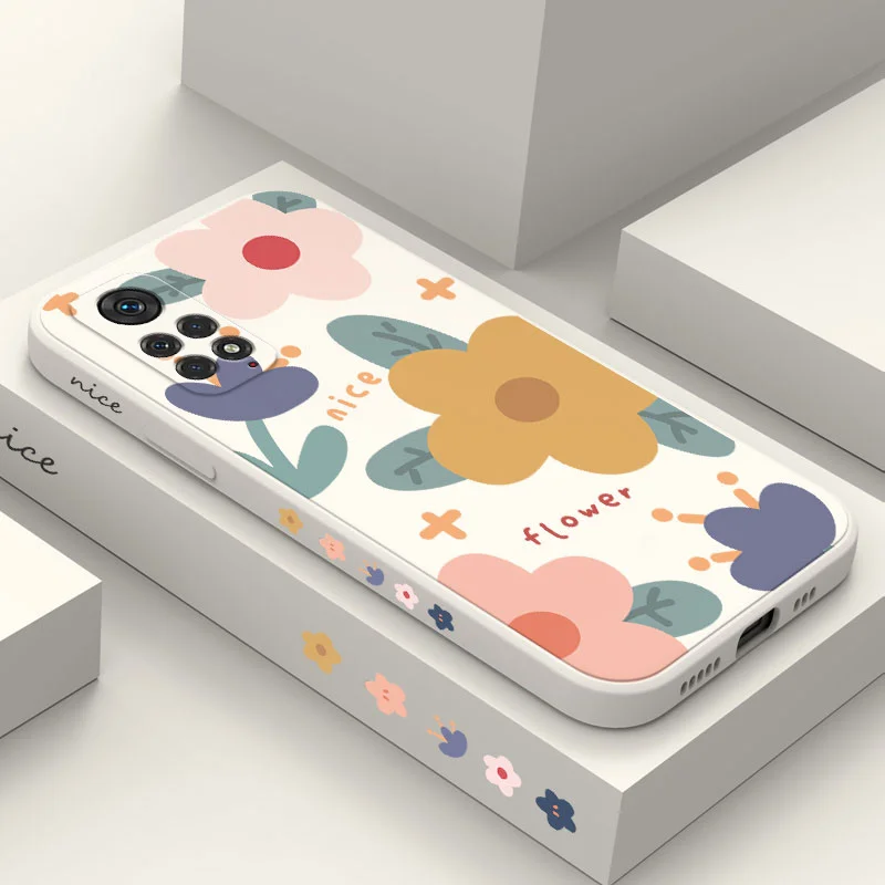 

Warm Flowers Phone Case For Xiaomi Redmi Note 12 11 11S 10 10T 10S 9 9S 8 7 Pro Plus 4G 5G Liquid Silicone Cover