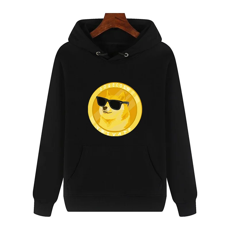 Bitcoin Cryptocurrency Art Dogecoin To The Moon Crypto Coin graphic Hooded sweatshirts fleece hoodie Hooded Shirt Men sportswear