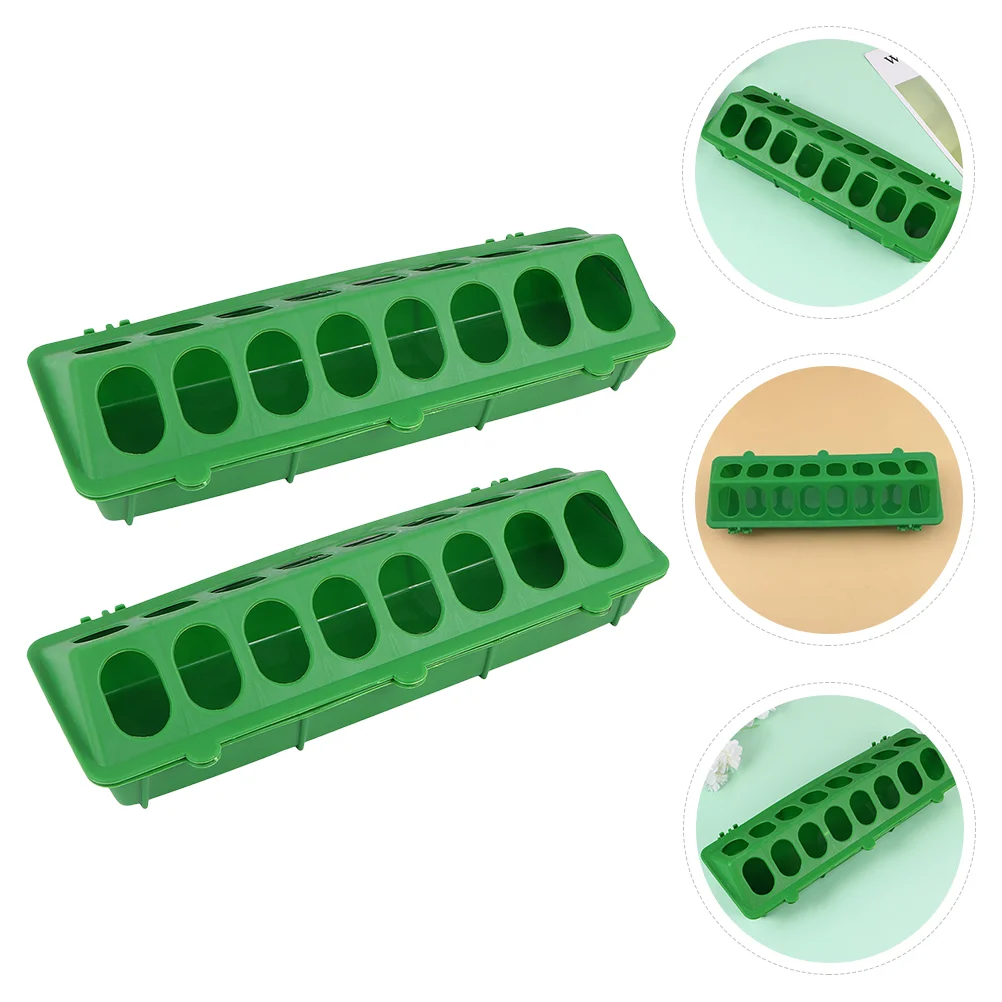 

2 Pcs Pigeon Food Box Bird Cage Feeder Poultry Feeder Trough Manger Poultry Drinking Fountain Plastic Chicken Feeder Trough