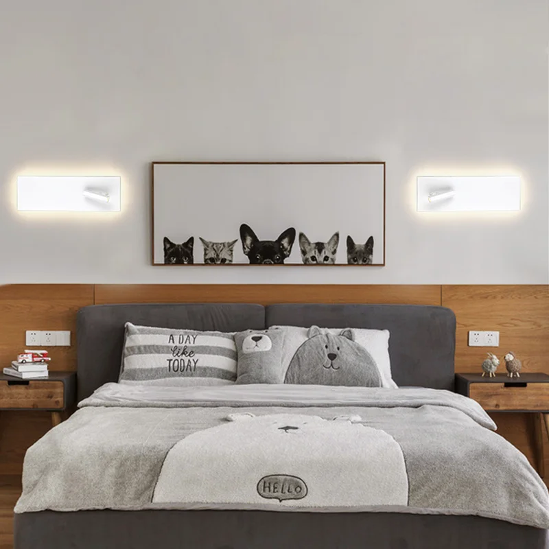 

LED Wall Lamp Bedroom Bed Headboard Light L40CM W12CM Led Study Living Room Sconce Adjustable with On/off Switch Wall Light