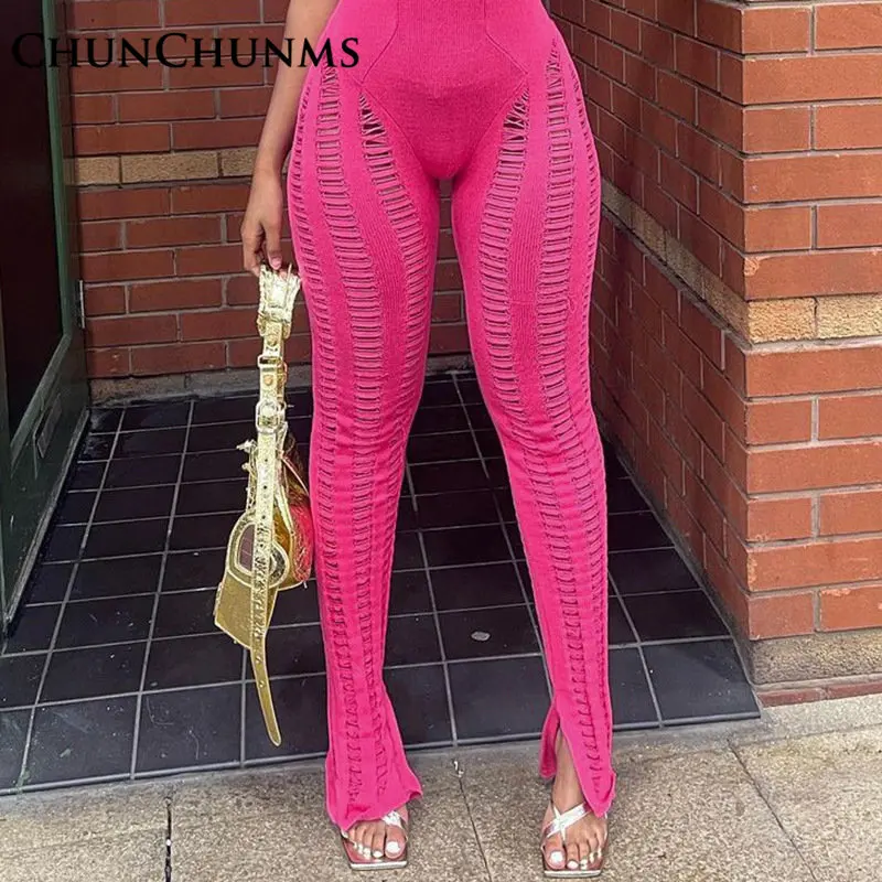 

Sexy Hollow Out High Waist Legging Women Slim Tight Casual Spice Girl Trouser Streetwear Bodycon Stretch Pant 2023 Sport Casual