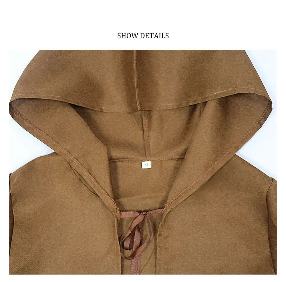 2025 Мужская и детская туника с капюшоном плащ рыцарь карнавальный костюм халат