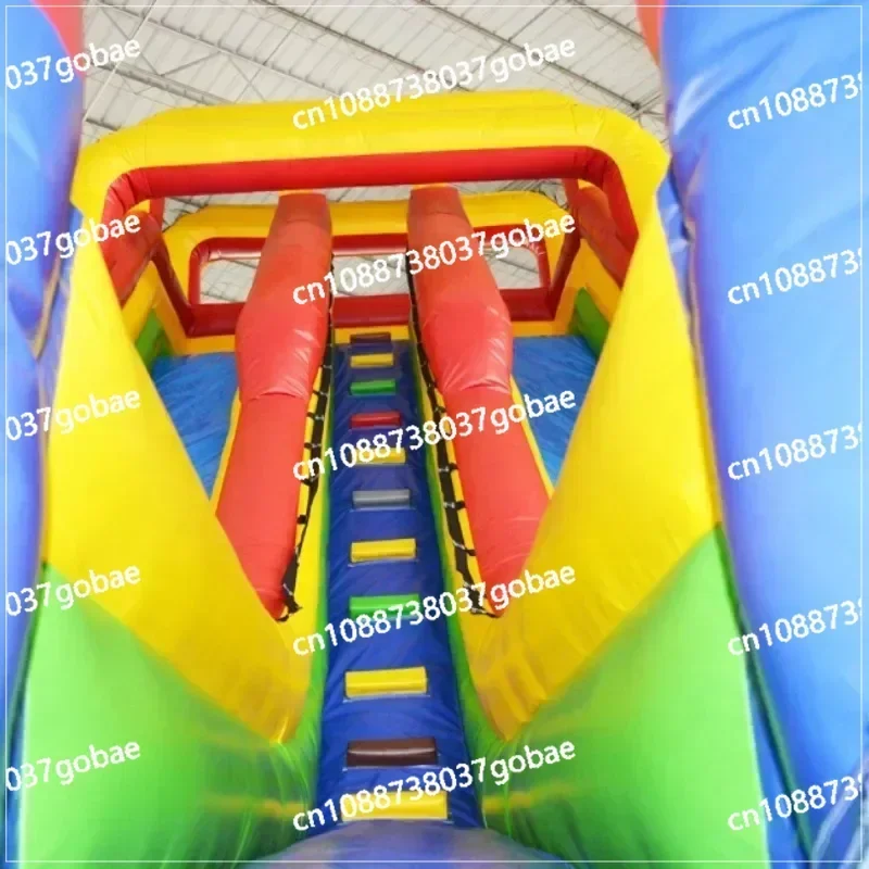 Красный и синий уличный детский аквапарк надувной замок надувные игры горка