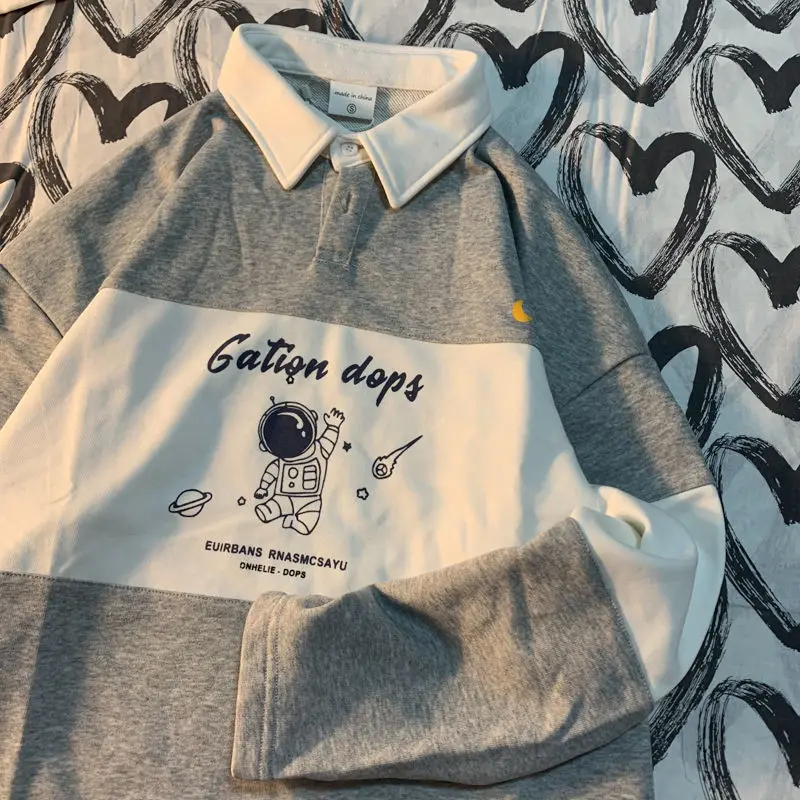 Женская толстовка с длинным рукавом розовая Свободная Толстовка большого