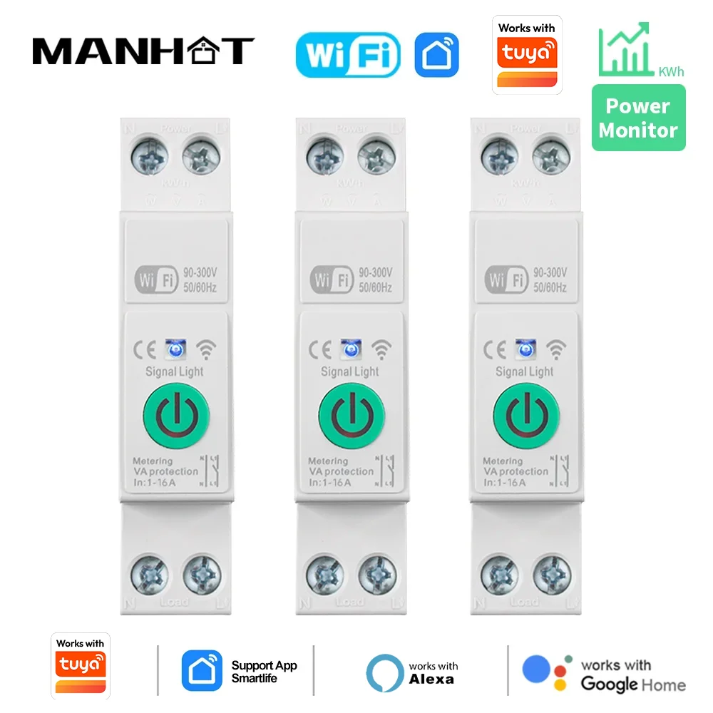 

Умный выключатель Tuya 1P 16A с измерением мощности