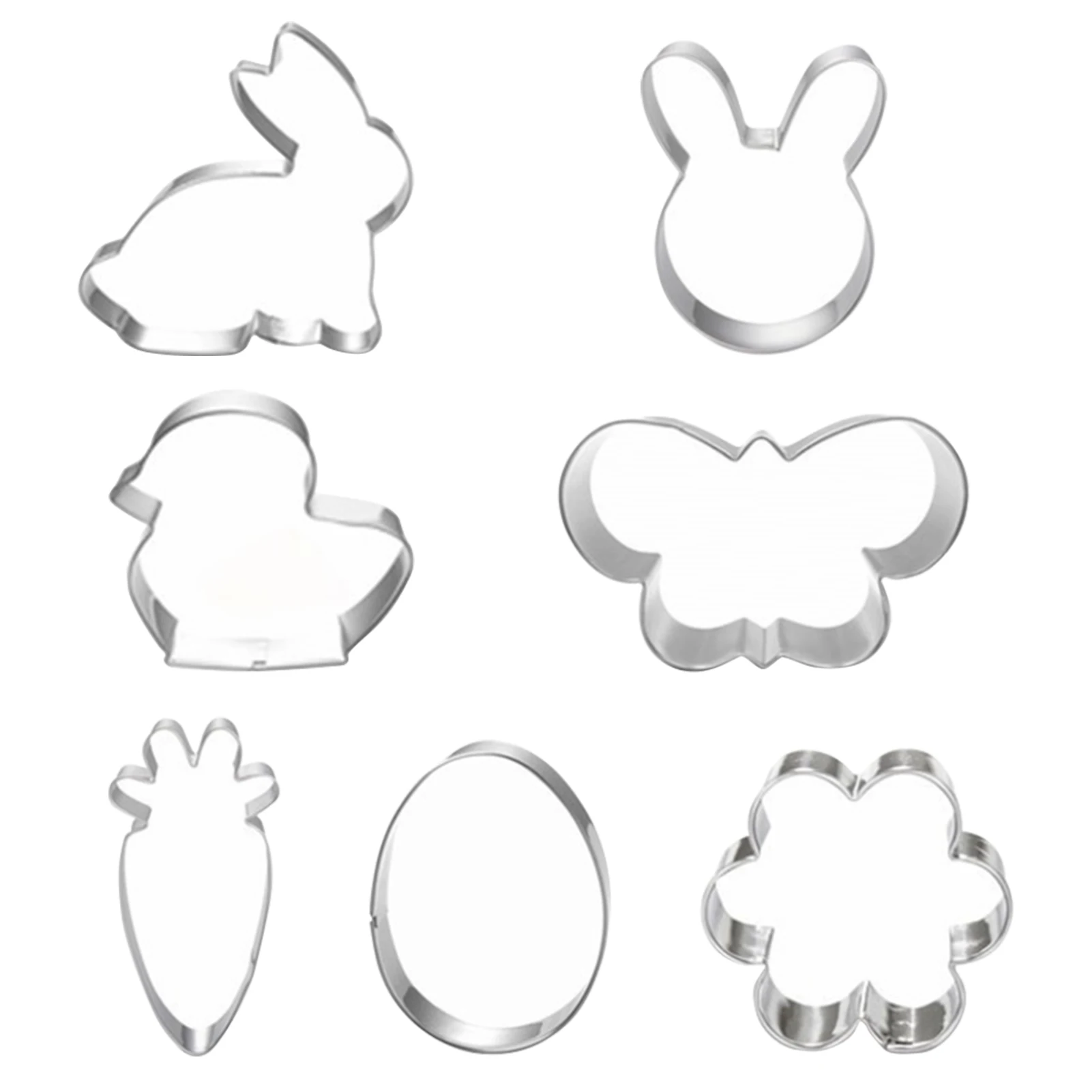 

7pcs Biscuit Mold Easter Cookie Cutter Set Easy Clean Carrot Stainless Steel Cartoon DIY Baking Tool Household Fondant