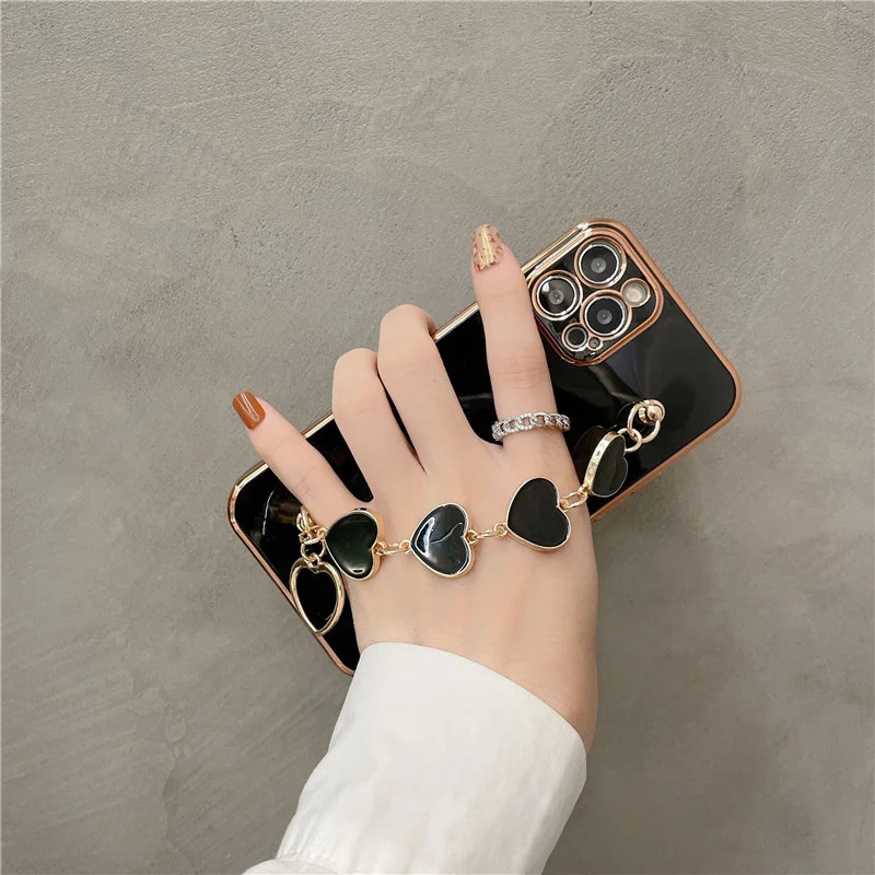 Мягкий защитный чехол для iPhone роскошный с милым сердцем подходит 11 Pro max 12 Mini x XS XR |