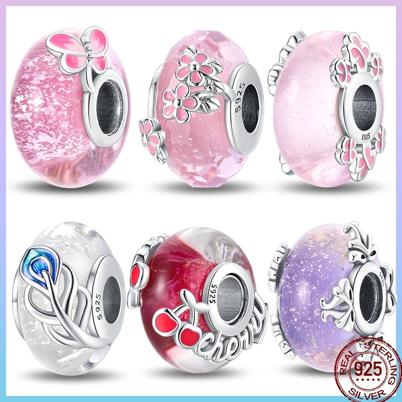 Красочные круглые бусины из стерлингового серебра 925 пробы подвеска в виде