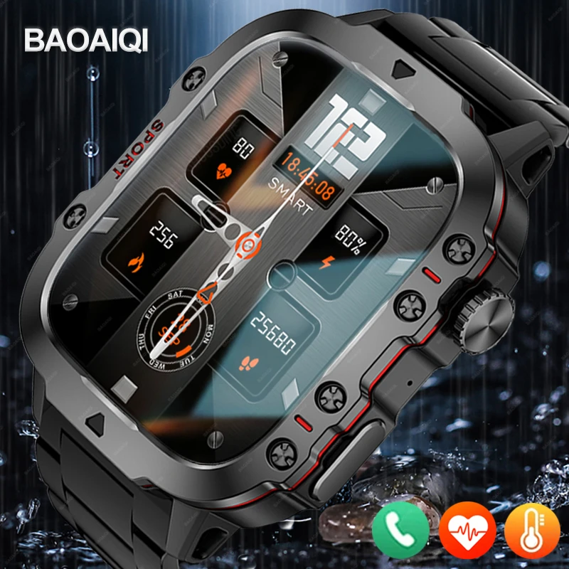 Новинка 2024 мужские военные Смарт-часы Xiaomi IP68 5ATM спортивный фитнес-трекер для
