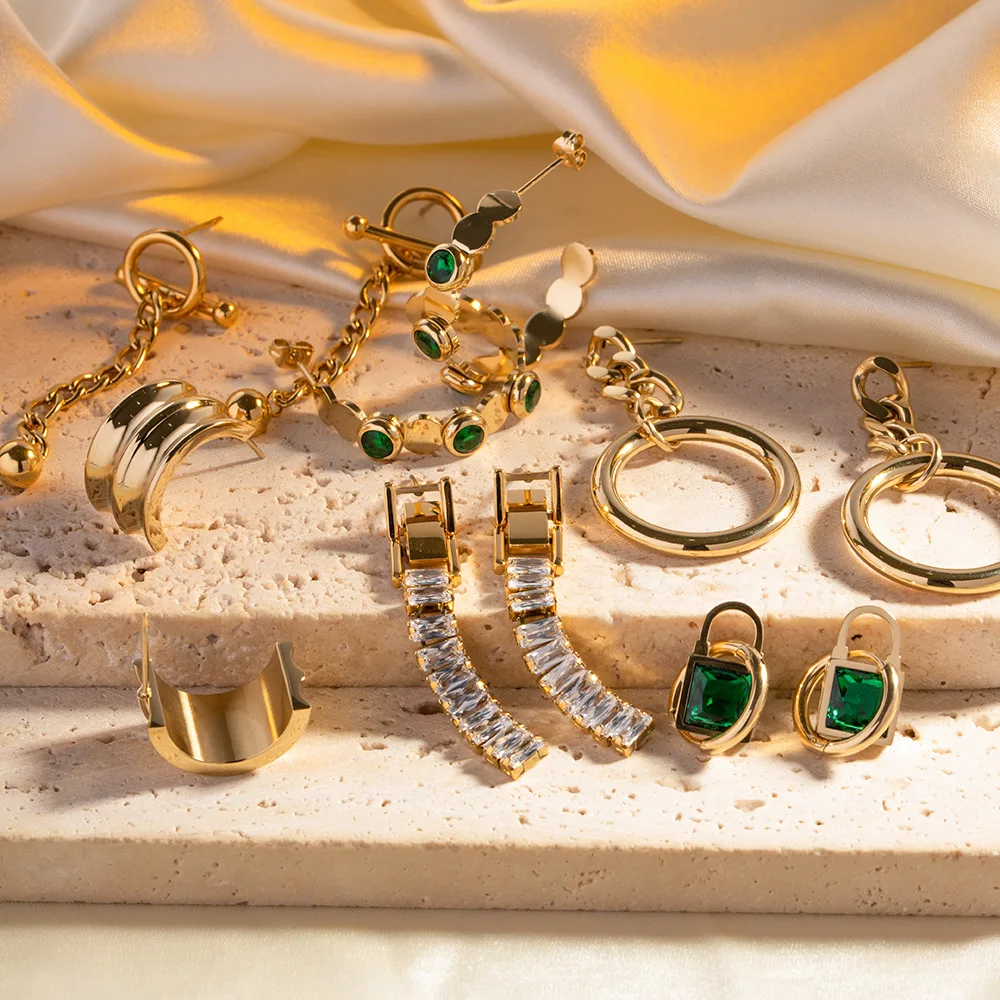 

Женские серьги-кольца с натуральным опалом, позолоченные серьги из нержавеющей стали 18 карат с пресноводным жемчугом в стиле барокко, ювелирные украшения в винтажном стиле