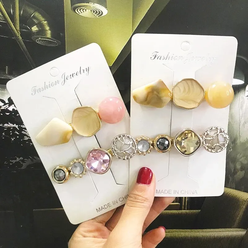 

2 шт./компл., женские заколки для волос с кристаллами