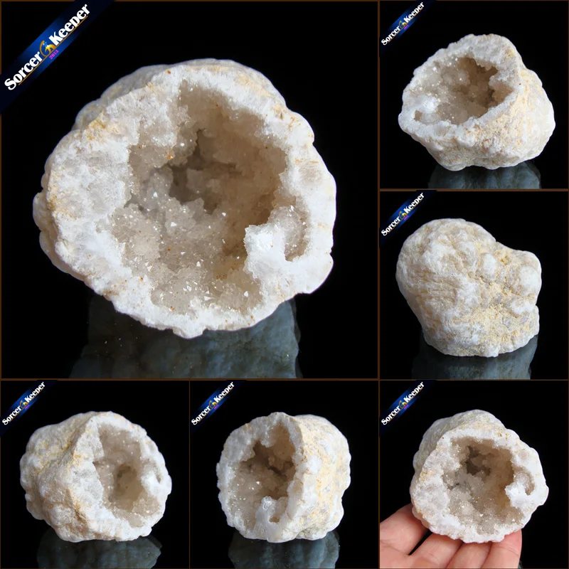 

Natural Crystal Agates White Crystal Hole Decoration Ore White Lucky Healing Specimens Home Decoration Furnishing LS564H