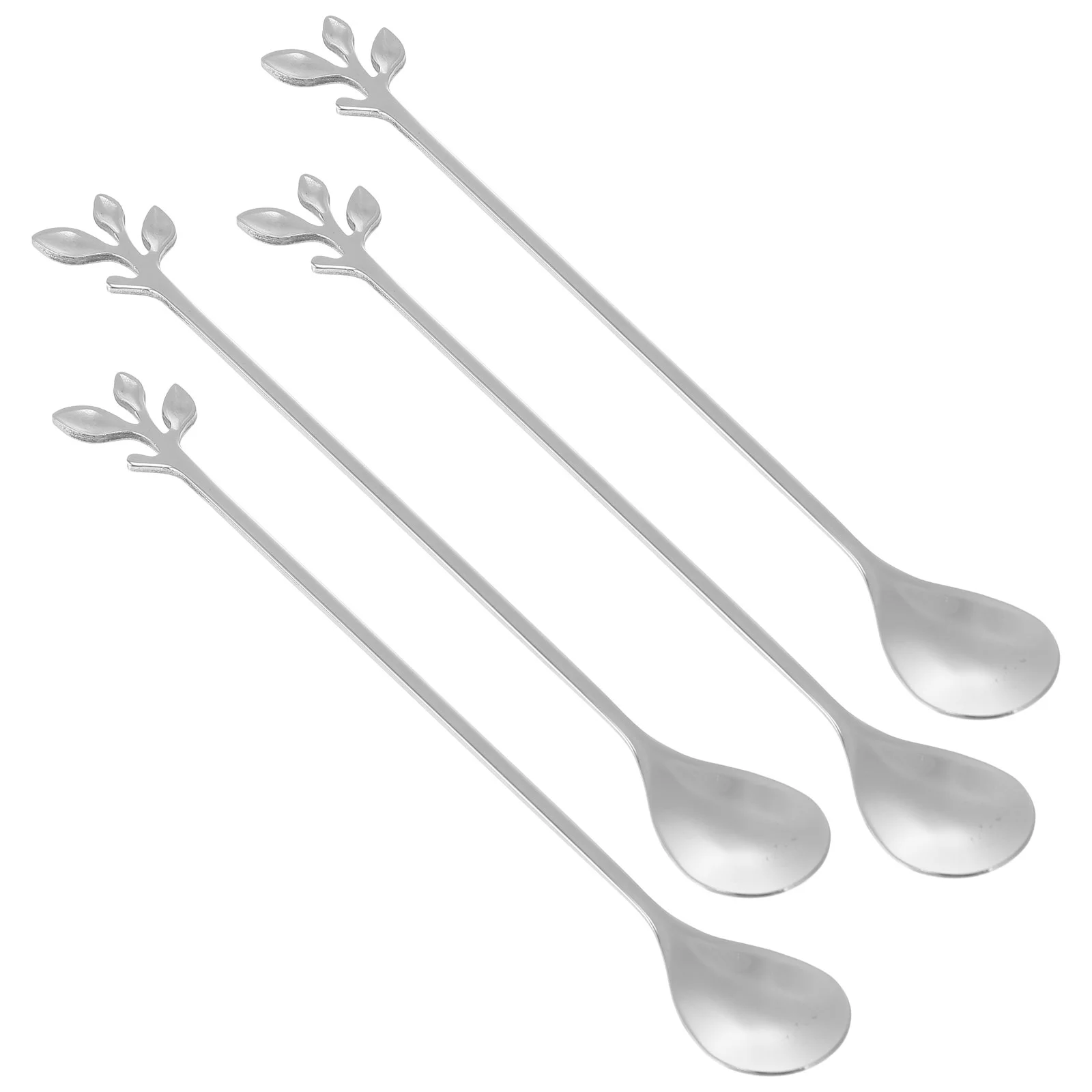 

4Pcs Leaf Coffee Spoon Stainless Steel Spoon Dessert Spoons Spoon Sugar Mixing Spoons Stirring Spoons for Drinking