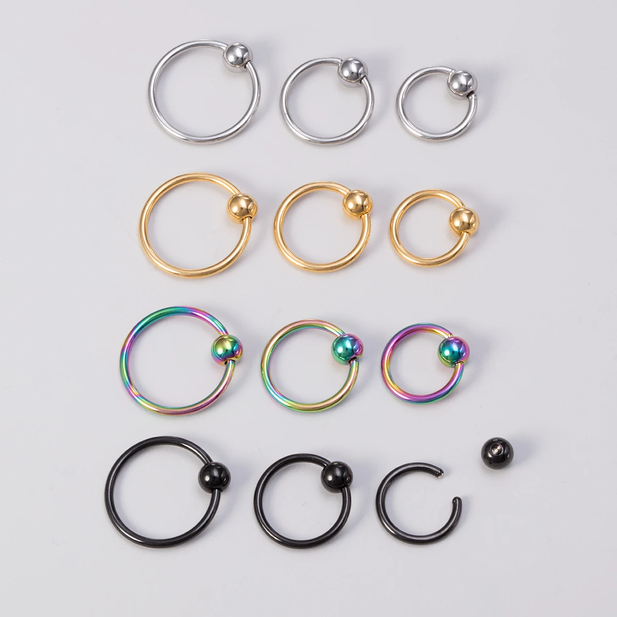 Кольцо для пирсинга из хирургической стали 3 шт