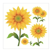 1pc self adhesive flower wall decal delicate sunflower decal flower decorative wall decal sunflower wardrobe sticker for hotel
