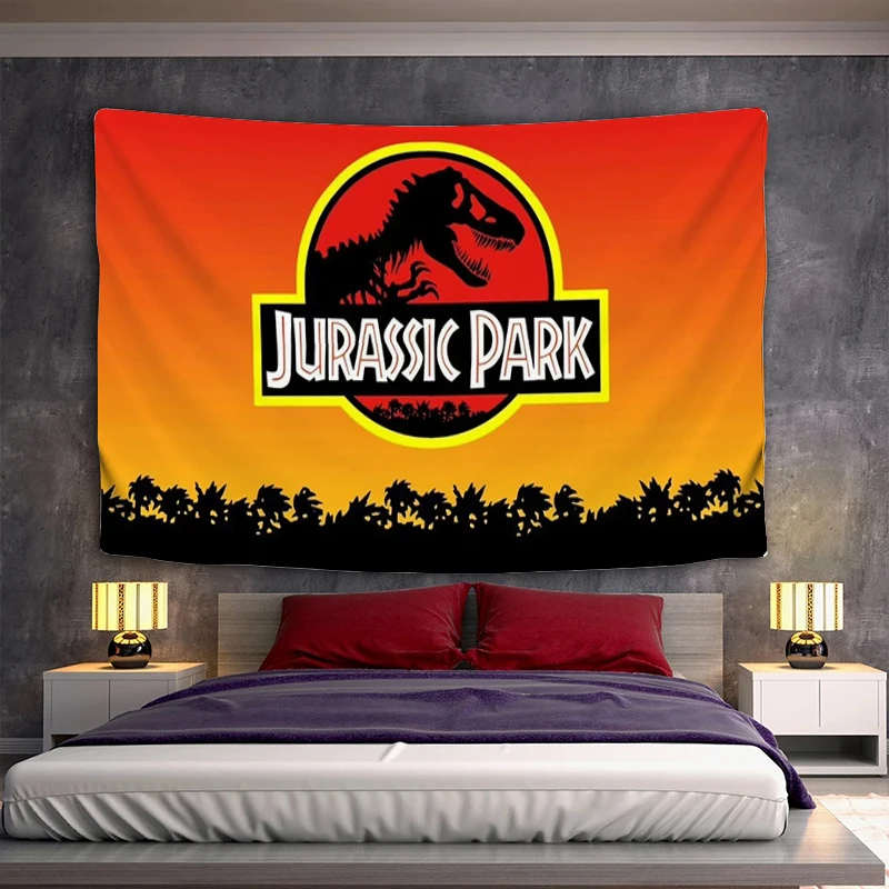 

Tapestries Jurassic Park Wall Art Tapestry Aesthetic Room Decor Decoration Bedroom Headboards Home Hanging Decorative Custom