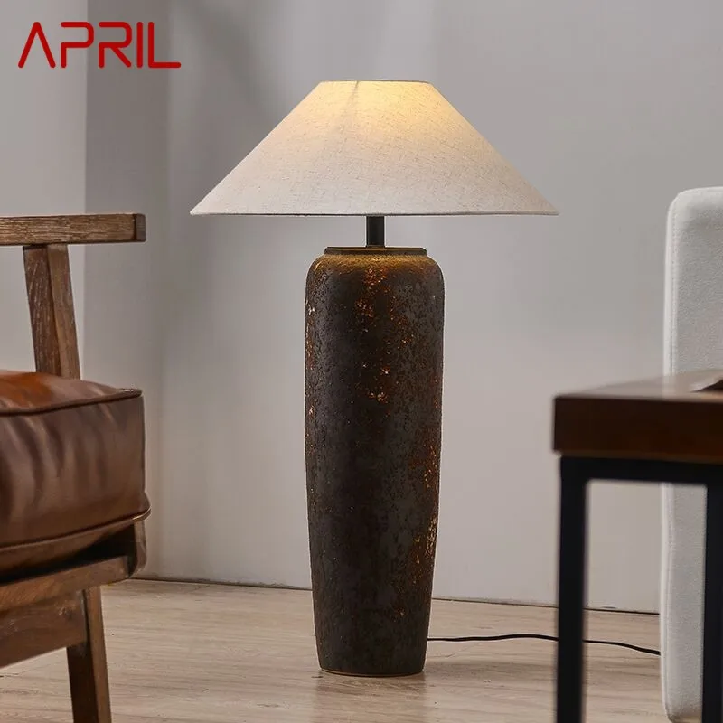 

APRIL Modern Floor Lamp Japan Style LED Creative Zen Devise Ceramic Table Light for Home Living Room Bedroom Decor