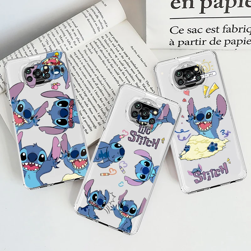 

Anime Cartoon Luxury Stitch Cute For Xiaomi Mi Poco X4 X3 NFC F4 F3 GT M4 M3 M2 X2 F2 F1 Pro C3 5G Civi Transparent Phone Case