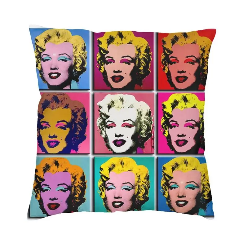 

Pop Art Golden Warhol Monroe Marilyns Throw Pillow Covers Decoration 3D Printed Chair Cushion Cover Bedding Office Pillowslip