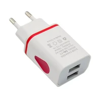 2 1a 5v led 2 usb phone charger universal for iphone for samsung for htc fast wall charging adapter usb charger eu plug