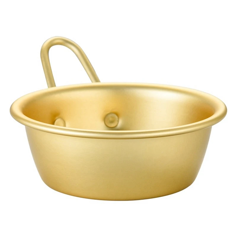 

4PCS Gold Color Korean Aluminum Round Rice Bowl Wine Cup With Handle For Makgeolli Korean Wine Cup