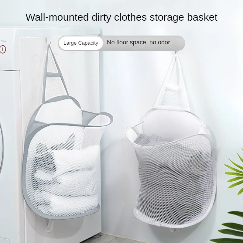 

Pack of 2 Wall mounted oxford Laundry Hampers,Collapsible Mesh Laundry Baskets,Foldable Clothes Hampers for Bathroom,Dorm,Travel