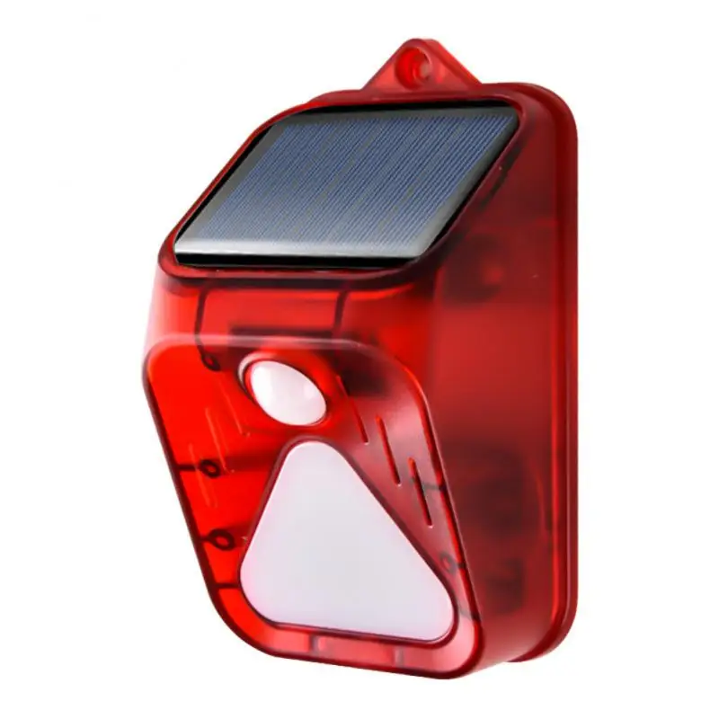 

Warning Light 800 Mah Waterproof Ip65 Remote Control Alarm Flash 100 Db Solar Charge Led Lights Human Body Induction Alarm