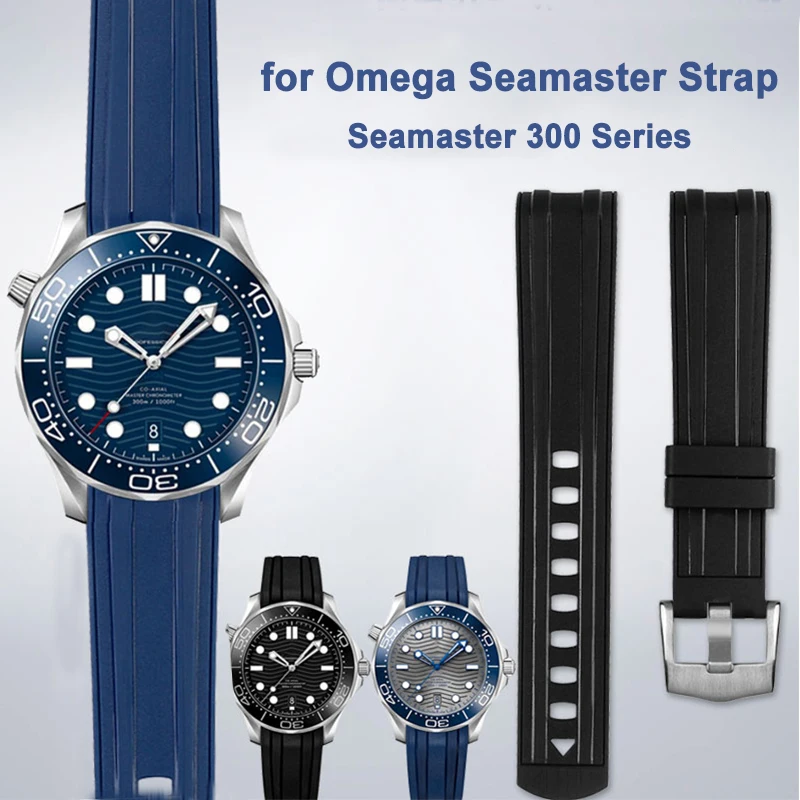 

Strap for Omega Seamaster 300 PLANET OCEAN Curved End Rubber Silicone Watch Band Men Waterproof Diving Wrist Bracelet 20mm 22mm