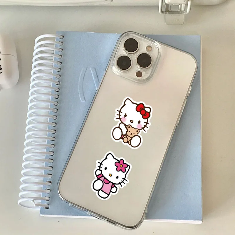 Фото 50 шт. разнообразных водонепроницаемых наклеек Sanrio с мультяшными персонажами для декора телефонов, ноутбуков, iPad, очков, чехлов, багажа, термосов №4