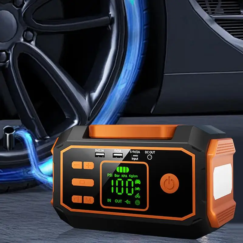 Воздушный насос для автомобильных шин Портативный автомобильный накачивания 20000