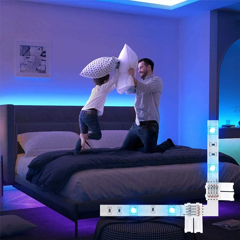 RGB-коннектор 4 контакта длина проволоки L-образной формы 90 градусов