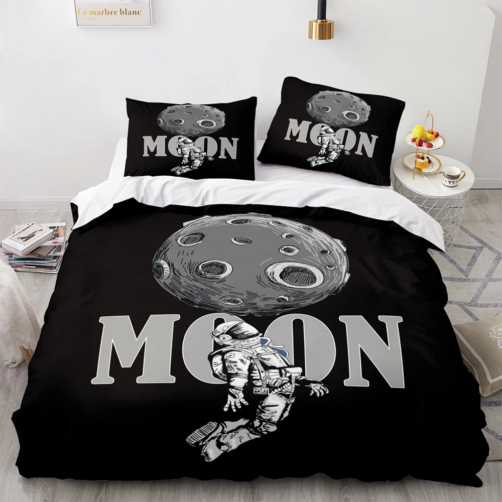 

Постельное белье с астронавтом, двойной полноразмерный комплект для кровати с изображением космоса и героев большого размера, Детский комп...