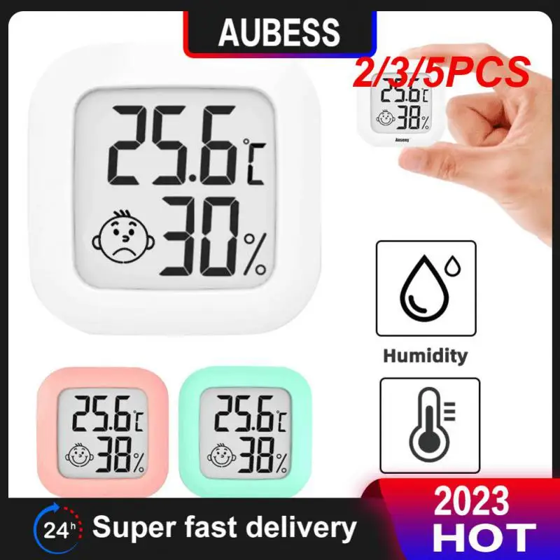

2/3/5PCS Mini Upgrade Electronic Temperature And Humidity Meter Indoor Room Temperature Humidity Meter Sensor Smiley Lcd Digital