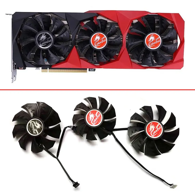 

1 Pcs 75MM 2 Pcs 88MM RTX 3090 3080 3070 3060 Cooling Fan For Colorful Geforce RTX 3060 3070 3080 Ti 3090 NB 12G-V Graphics Card